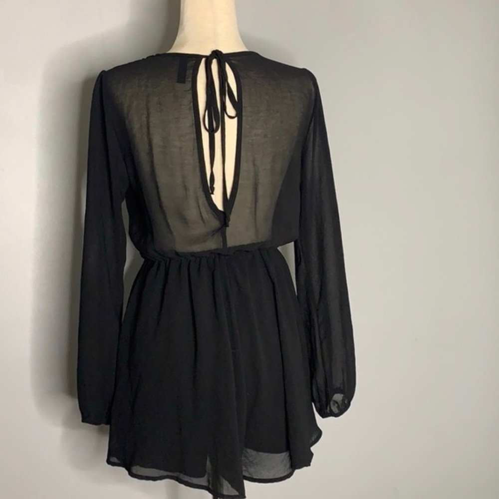 Final Touch Sheer Black romper - Picture 3 of 7
